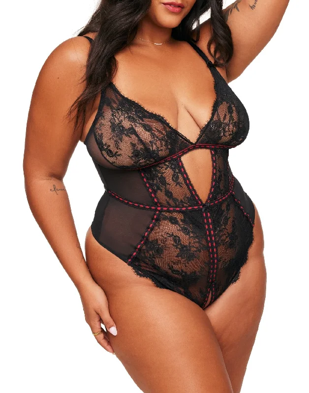 Laylia Women's Plus-Size Crotchless Bodysuit Lingerie Casual Women's Japanese 