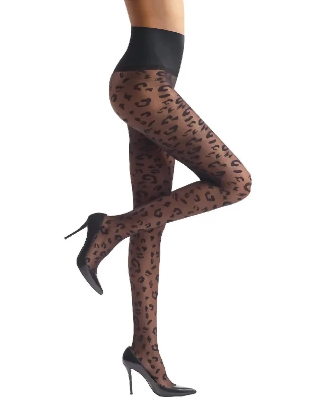 Leopard Sheer Tight In Black Hip Women's Urban