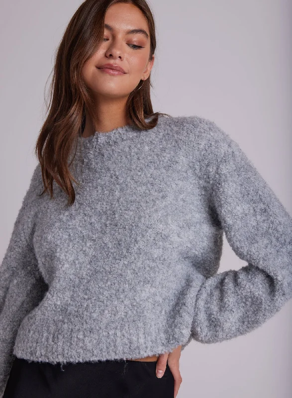 Long Sleeve Crew Sweater Dapper Women's Bow - adorned