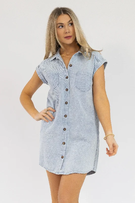 Luella Blue Grey Denim Dress - Final Sale Bold Women's Animal Print