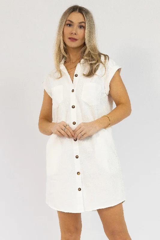 Luella Off White Denim Dress - Final Sale Dapper Women's Bow - adorned