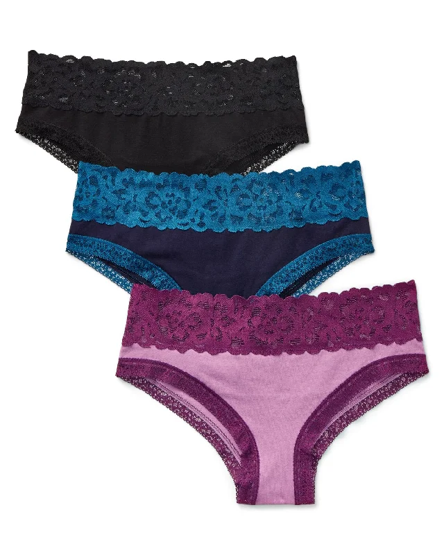 Mackenna Women's Plus-Size Cheeky Cheeky Panties (Pack Of 3) Laid - back Women's Vibe