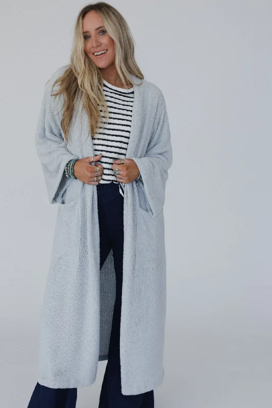 The Nest Moonlight Hug Cardigan - Gray Preppy Women's College