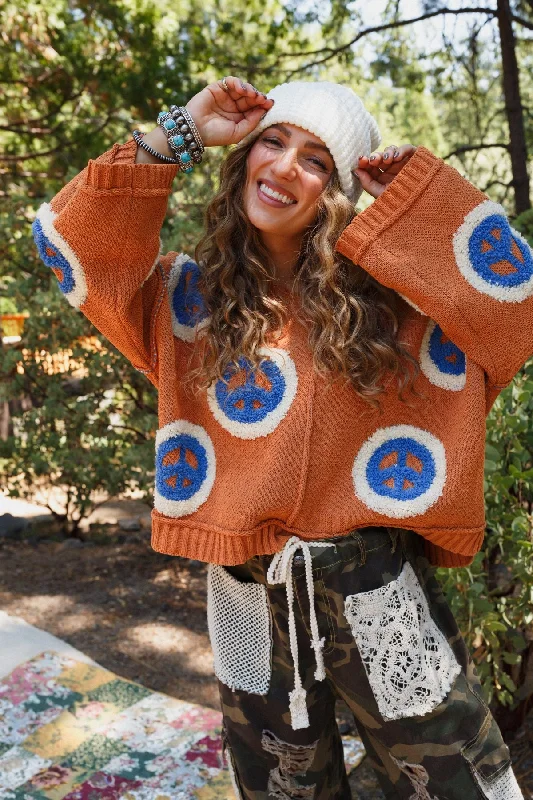 Peaceful Patterns Top - Orange Youthful Women's Pop