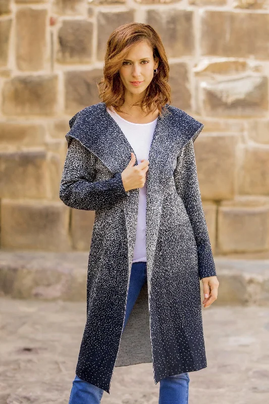 Peruvian Sky Knit Ombre Alpaca Blend Long Cardigan from Peru Country