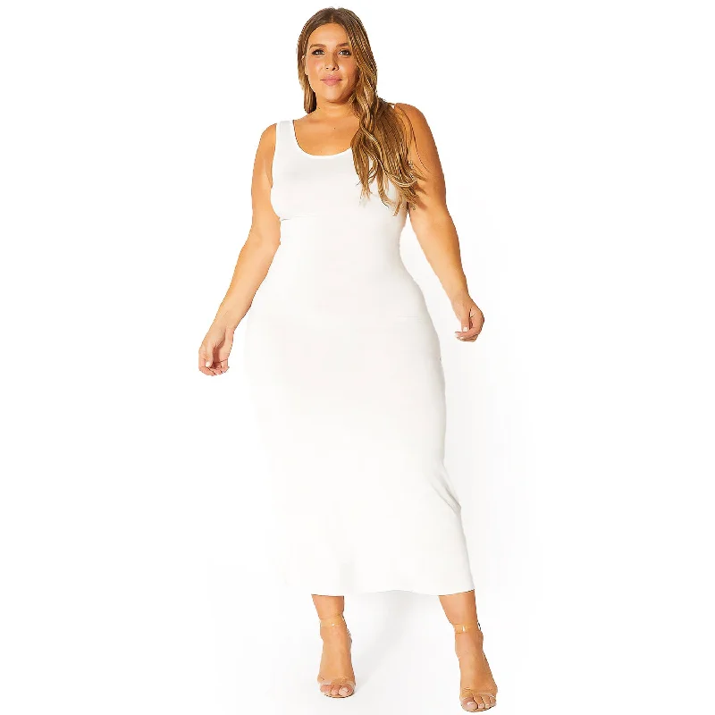 Plus Size Round Neck Sleeveless Maxi Dress