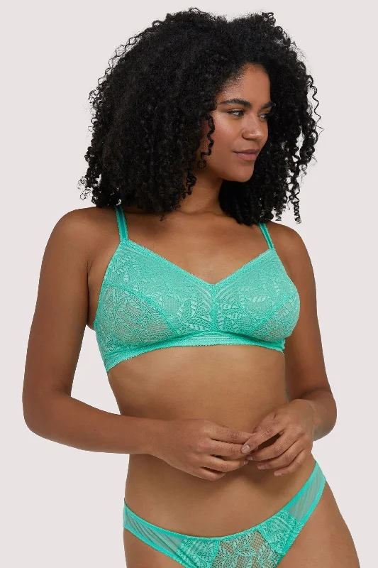 Emma Mint Green Lace Wireless Bra Refined Women's Hand - crafted
