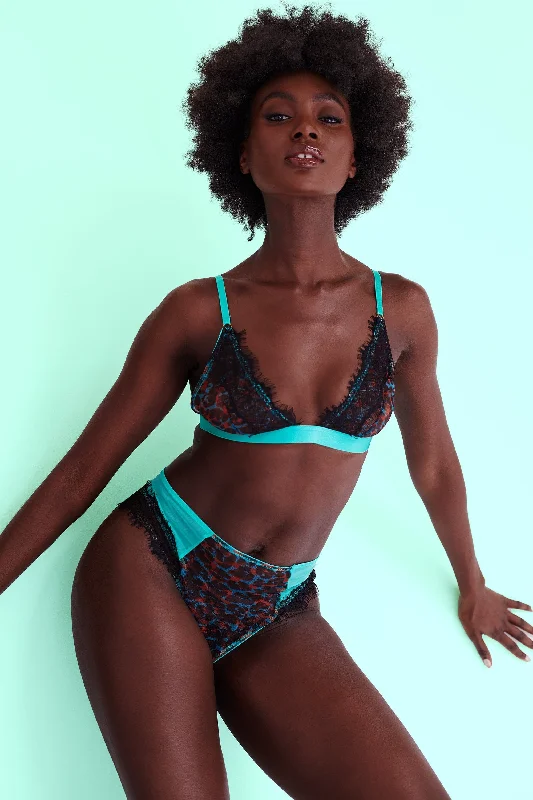 Harlow Leopard Multi Triangle Bralette Australian Beach