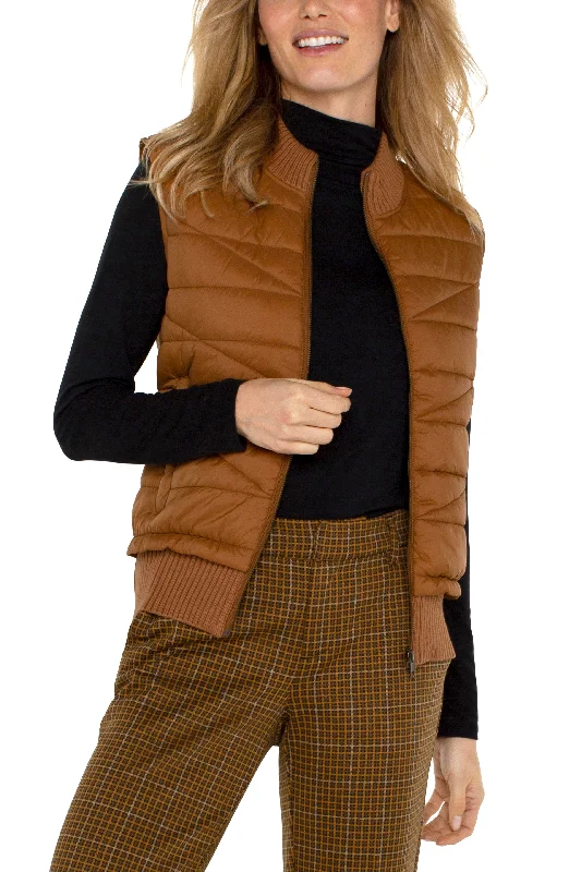 Quilted Sweater Vest Sharp Women's Italian