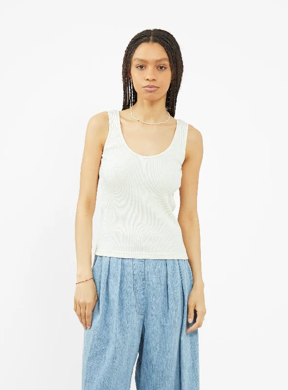 Ribbed Vest Ecru Classic Women's Pin - striped