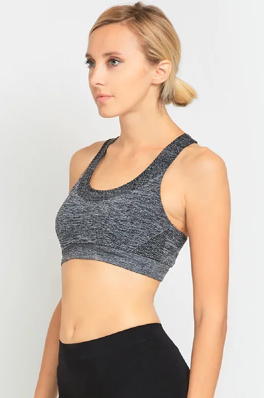 SOFRA LADIES SEAMLESS SPORTS BRA (SB001_H.GRY)