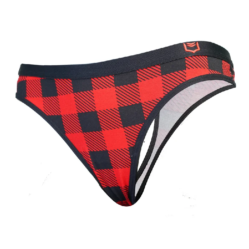 SHEATH Women's Bamboo Plaid Thong Classic Women's Tweed