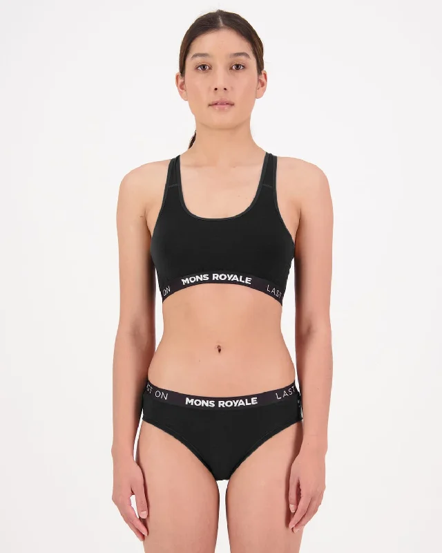 Sierra Merino Sports Bra - Black French