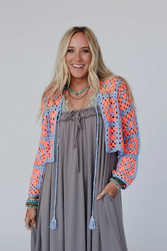 Simply The Best Crochet Top - Coral Hip Women's Retro
