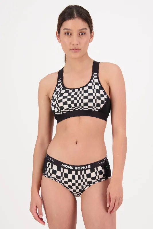 Stella Merino X-Back Bra - Checkers Earthy Women's 