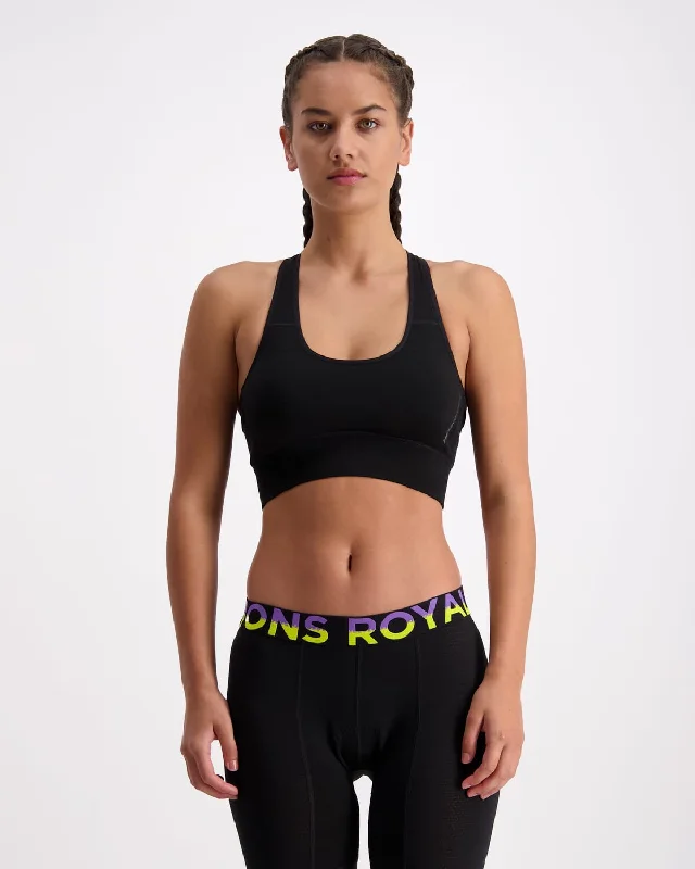 Stratos Merino Sports Bra - Black Elegant Women's 