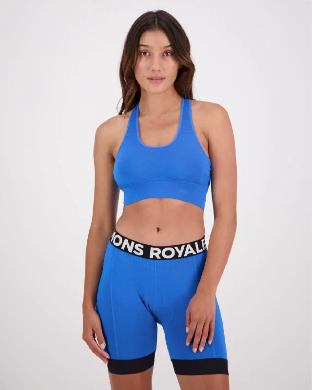 Stratos Merino Sports Bra - Pop Blue Trendy Women's Oversized