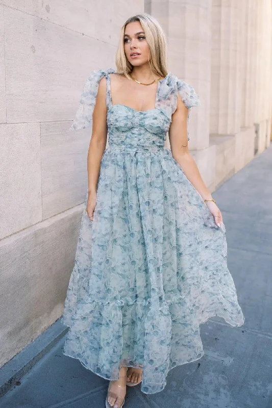 Sweet Serenade Green Floral Corset Dress Feminine Women's Style 