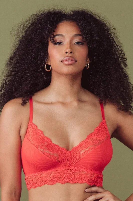 Tigerlilly Orange V-Neck Bralette Athletic Women's 