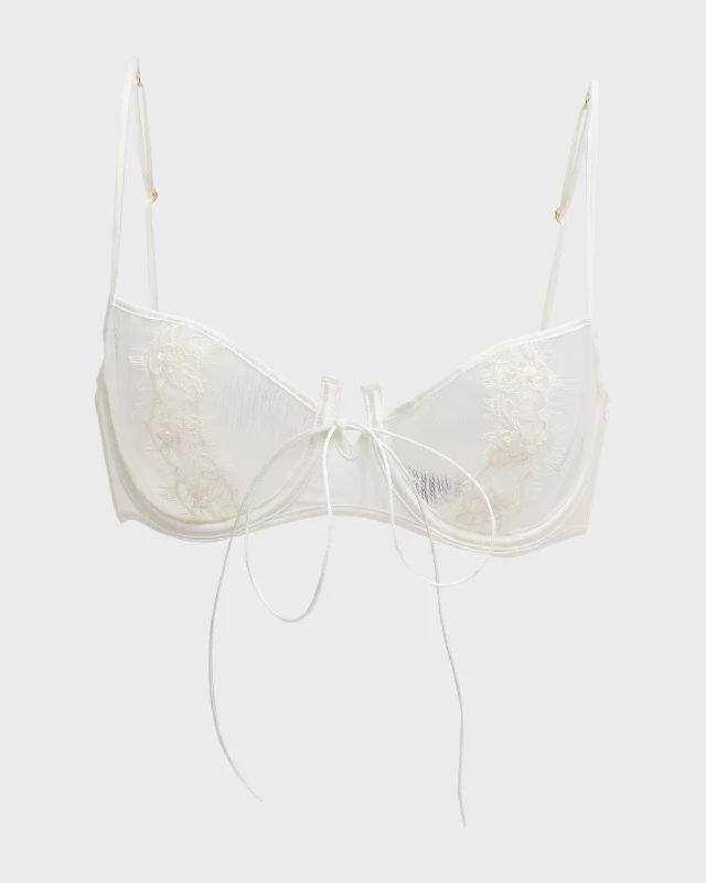 Tresor Lace-Trim Mesh Demi Bra Tough Women's Military - inspired