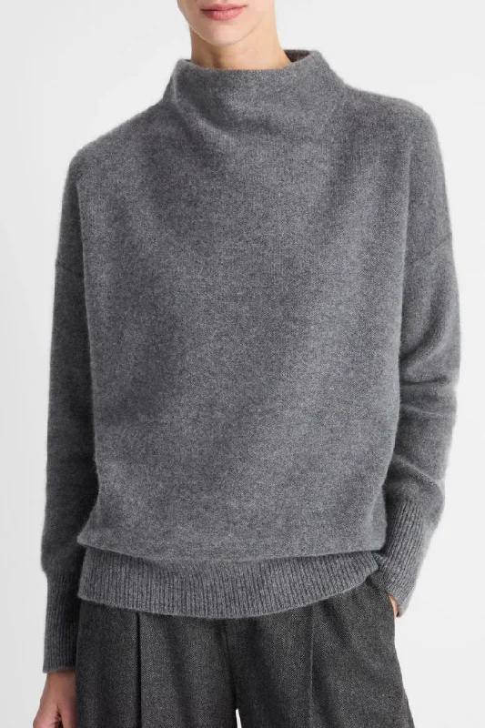 VINCE Plush Cashmere Funnel Neck Sweater