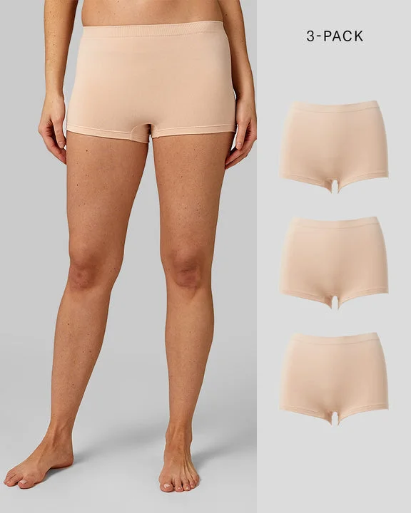 WOMEN'S 3-PACK SEAMLESS STRETCH COMFORT BOY SHORT purpose