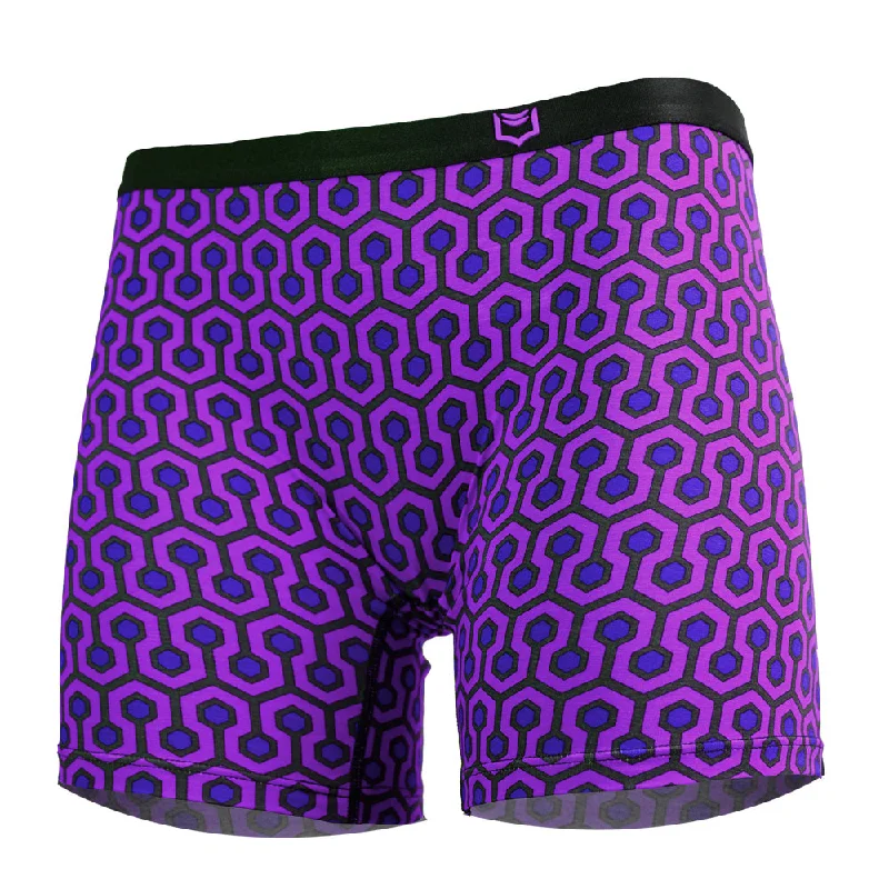 SHEATH Women's Bamboo Hexagon Long Leg Boxer Brief Stylish Women's Tropical 