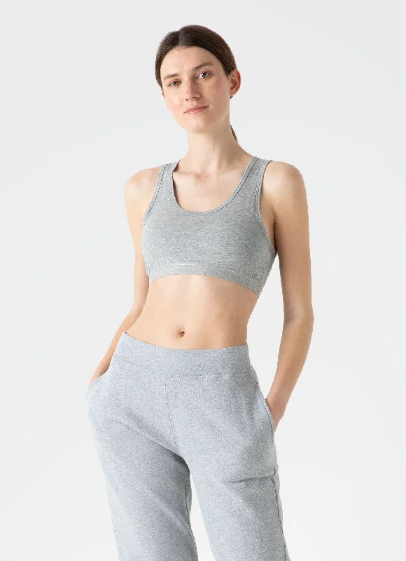 Women's Crop Top in Grey Melange Elegant Women's 