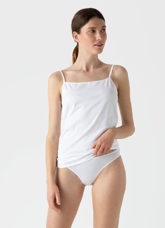 Women's Cotton Cami in White Gym