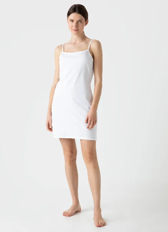 Women's Cotton Slip in White British Gentlewoman Style
