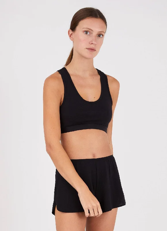Women's Crop Top in Black Sophisticated Women's Tailored