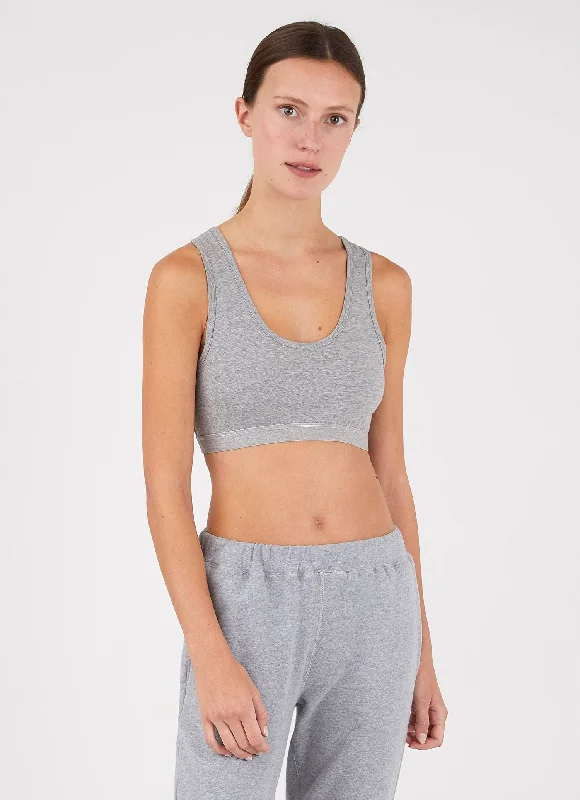 Women's Crop Top in Grey Marl Geometric