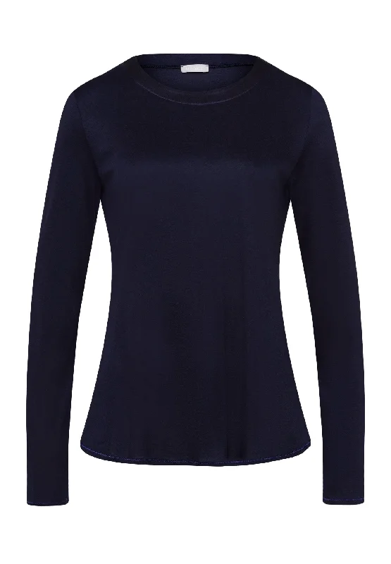 Grand Central Silk Trim Relaxed Top | Deep Navy 77381-1610