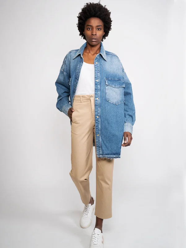 Giacca Oversize in Denim Blu