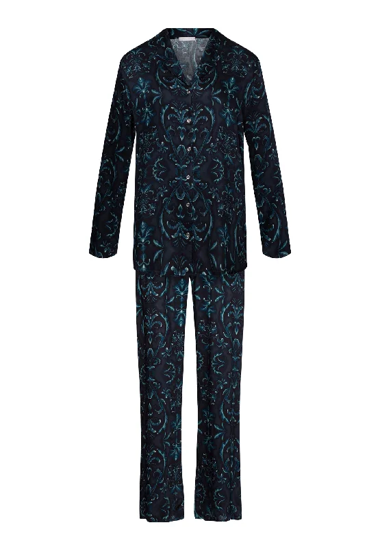 Marlene Button Front Pajama Set | Glowing Damask 72415-2163