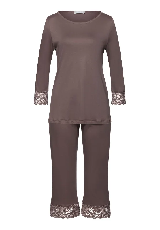 Moments Lace Trim Cotton Pajama Set | Stonewash 77928-2756