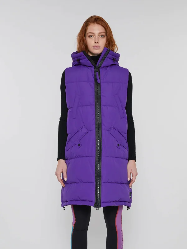 Gilet Lungo Imbottito Viola