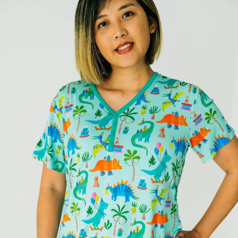 Prehistoric Party Women's Short Sleeve Pajama Top