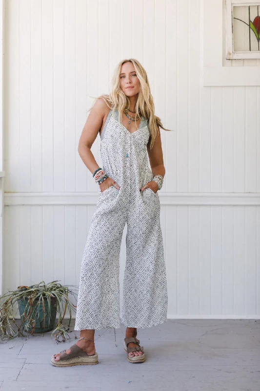 Annabelle Printed Jumpsuit - White Artistic Women's Avant - 
