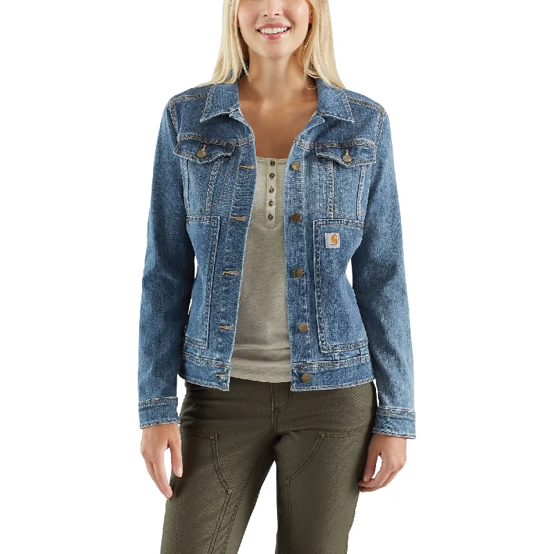 Benson Denim Jacket Dapper Women's Bow - adorned