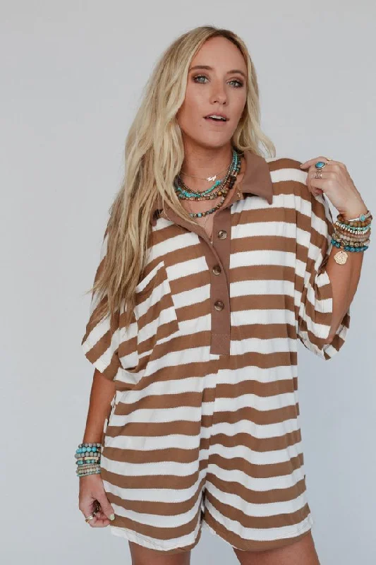 Bold Days Wide Leg Romper - Camel