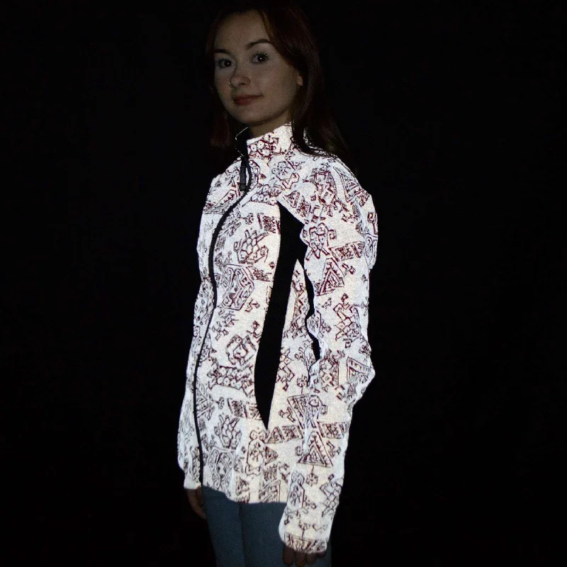 Bristol Women's Reflective Jacket in Red Aztec/Black Cashmere