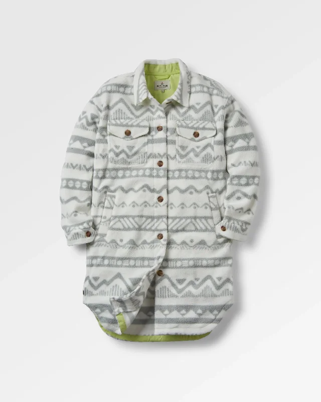 Cloudy 2.0 Recycled Sherpa Fleece Shirt - Mountain Geo Vintage White Dynamic Women's High - energy Cloudy 2.0 Recycled Sherpa Fleece Shirt - Mountain Geo Vintage White Dynamic Women's High - energy