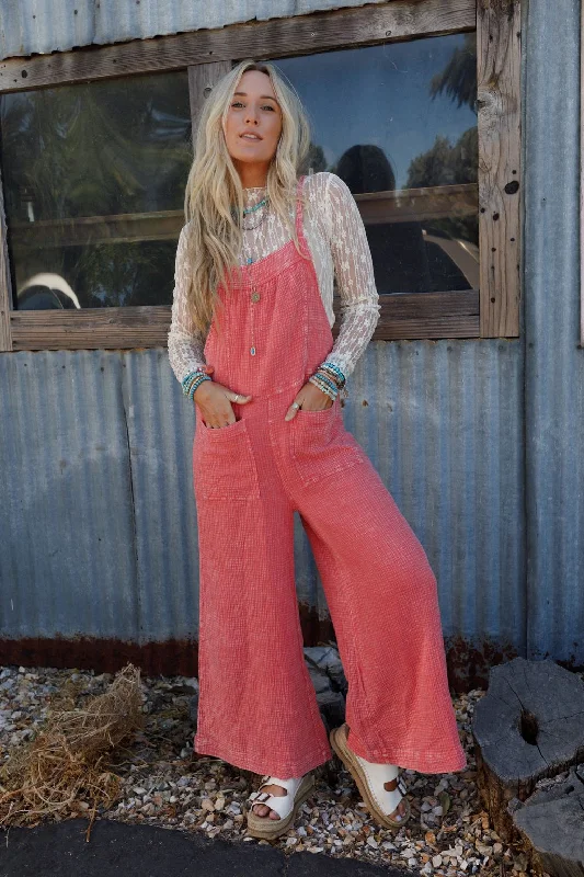 The Nest Coast To Coast Jumpsuit - Coral Modern Women's 