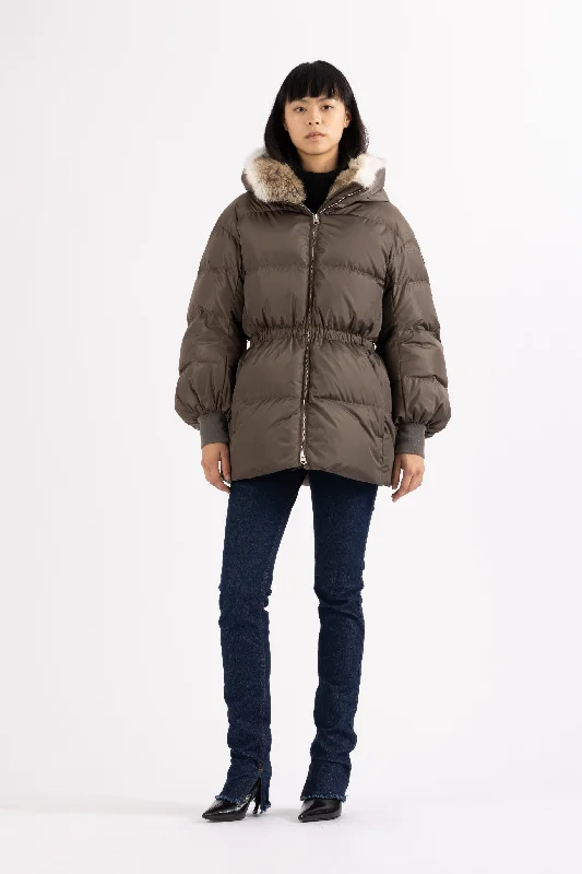 DRAWSTRING DOWN JACKET AZA Refined Women's 