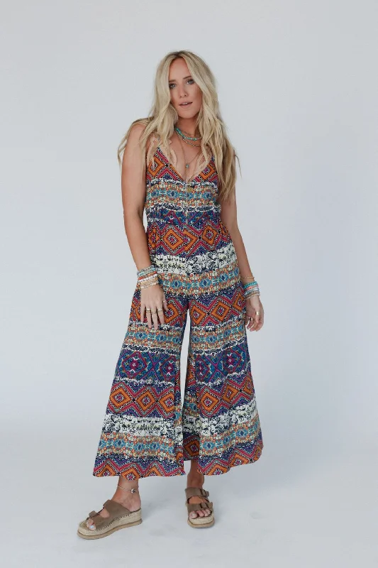 Garden Charm Printed Jumpsuit - Plum Youthful Women's Anime - inspired