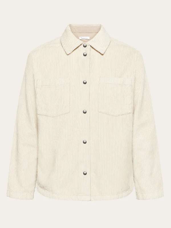 Irregular corduroy overshirt- GOTS/Vegan - Light feather gray Sleek Women's Metallic Irregular corduroy overshirt- GOTS/Vegan - Light feather gray Sleek Women's Metallic
