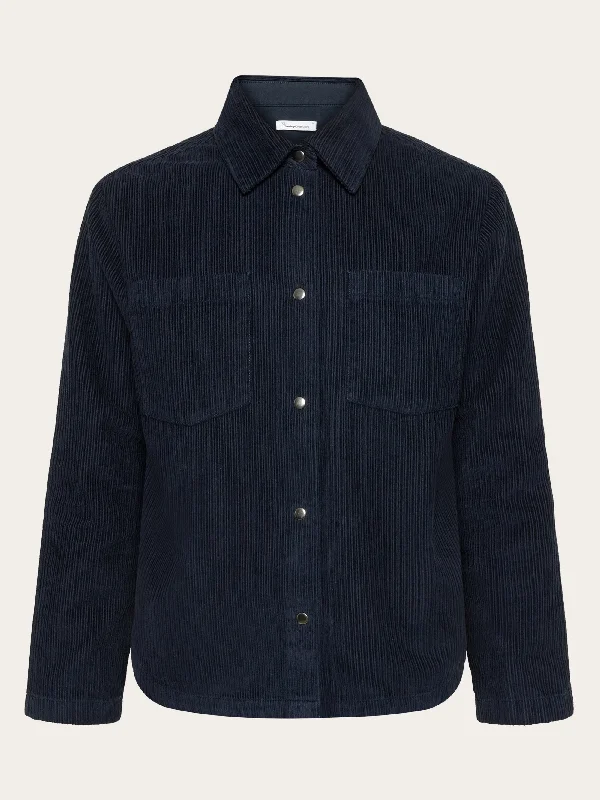 Irregular corduroy overshirt- GOTS/Vegan - Night Sky Casual Women's Loose - fitting