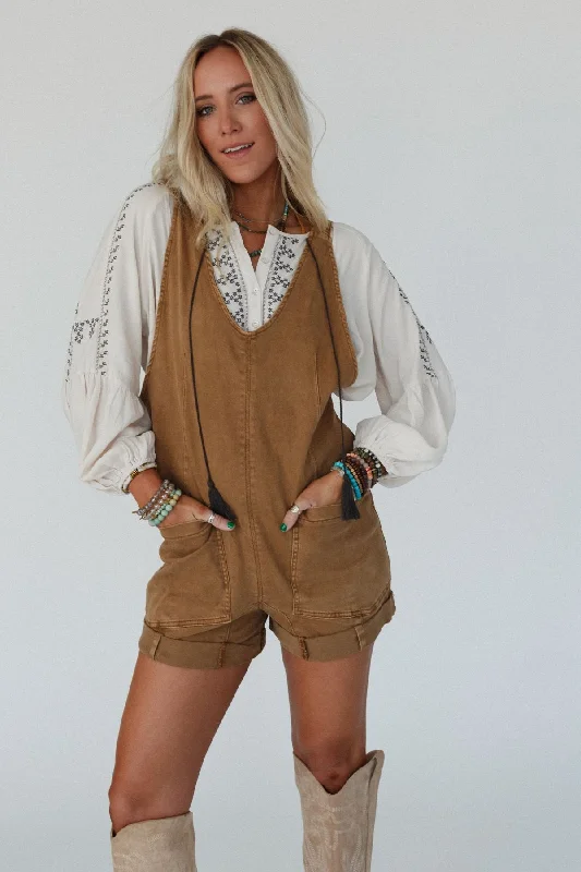 Jordyn Romper - Camel Contemporary 