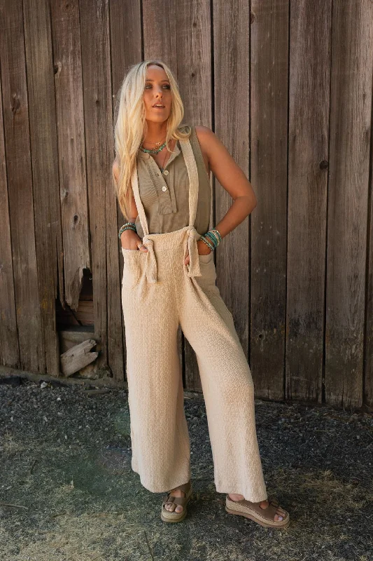 The Nest Lilia Jumpsuit - Oat Milk Artistic Women's Hand - painted